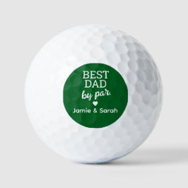 Best Dad by Par Custom Green White Golfballen