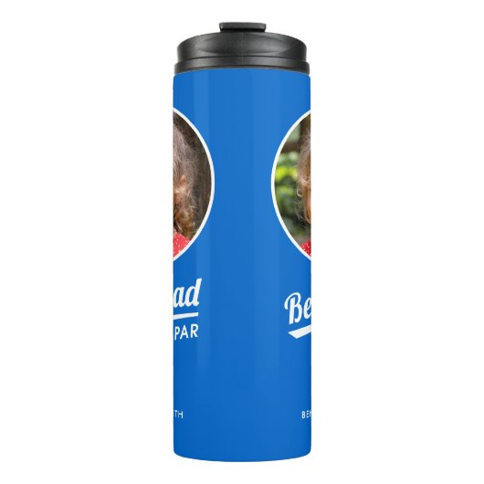 Best Dad By Par Custom Kind Foto Golfblauw Thermosbeker (Voorkant)