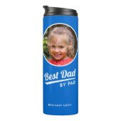 Best Dad By Par Custom Kind Foto Golfblauw Thermosbeker (Geroteerd rechts)