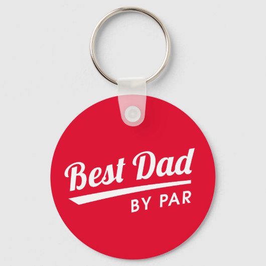 Best Dad By Par Custom Kind Foto Golfrood Sleutelhanger (Voorkant)