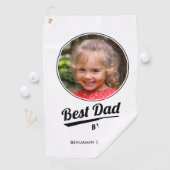 Best Dad By Par Custom Kind's Fotonaam Wit Golfhanddoek (Insitu)