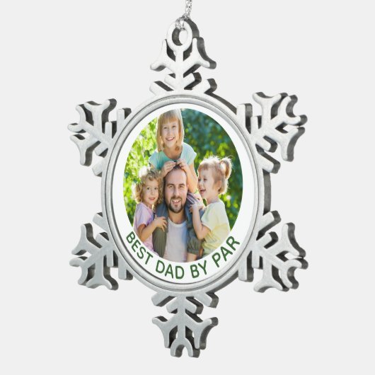 Best Dad By Par Custom Photo Golf Theme Ornament (Rechts)