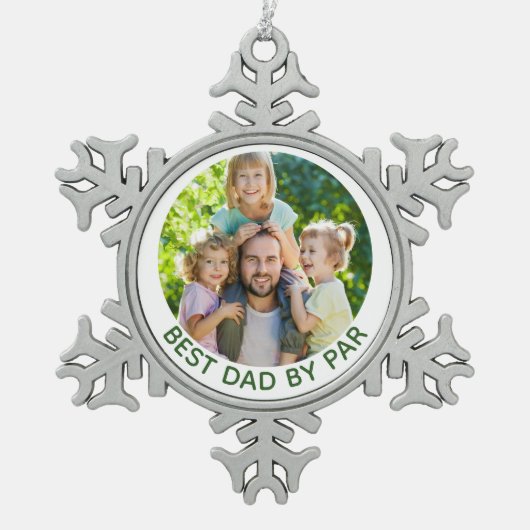 Best Dad By Par Custom Photo Golf Theme Ornament (Voorkant)