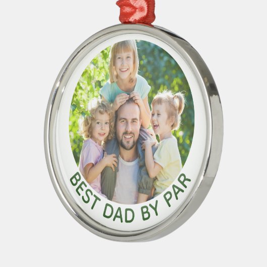 Best Dad By Par Custom Photo Golf Theme Ornament (Links)