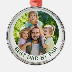 Best Dad By Par Custom Photo Golf Theme Ornament