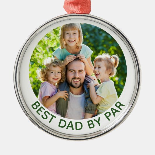 Best Dad By Par Custom Photo Golf Theme Ornament (Voorkant)