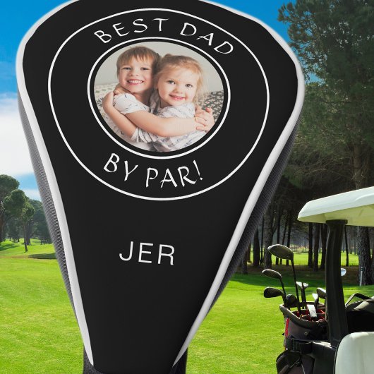 Best Dad By Par Custom Photo Monogram Golfer Schat Golfheadcover