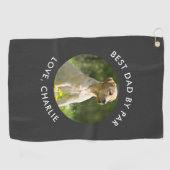 Best Dad By Par Custom Photo Name Personalized Golfhanddoek (Horizontaal)