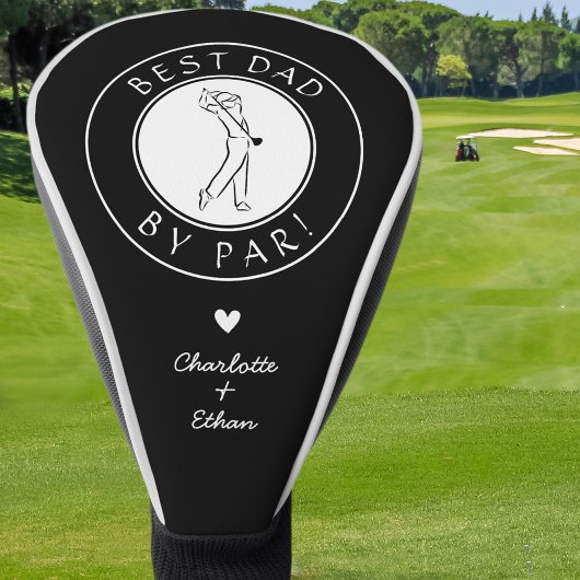 Best Dad By Par Elegant Golfer Sports Pro Zwart Golfheadcover