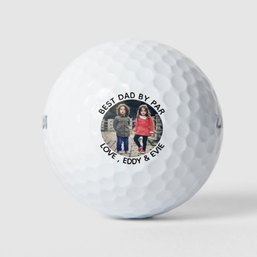 Best Dad By Par - Fathers Day Golfer Aangepaste fo Golfballen (Voorkant)