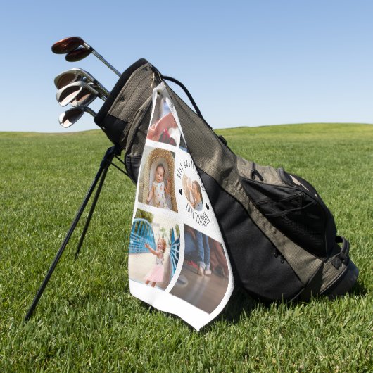 BEST dad BY PAR Foto Gepersonaliseerde vaderdag Golfhanddoek (Groen)