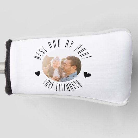 BEST dad BY PAR Foto Gepersonaliseerde vaderdag Golfheadcover (Voorkant)