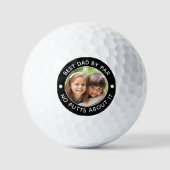 BEST DAD BY PAR Foto Grappige aangepaste kleuren Golfballen (Voorkant)