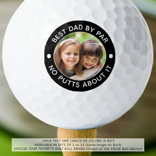 BEST DAD BY PAR Foto Grappige aangepaste kleuren Golfballen