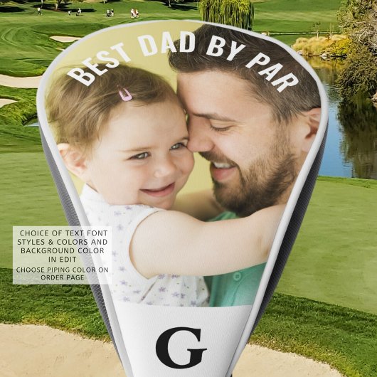 BEST DAD BY PAR Foto Monogram Golf Head Hoesje Golfheadcover