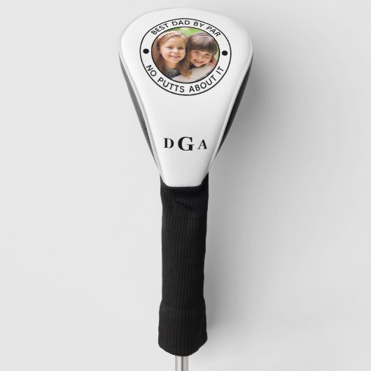 BEST DAD BY PAR Foto Monogram Grappig Golfheadcover (Voorkant)