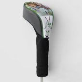 BEST DAD BY PAR Foto Monogram Groen Golfheadcover (Schuin)