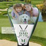 BEST DAD BY PAR Foto Monogram Groen Golfheadcover<br><div class="desc">Creëer een aangepaste gepersonaliseerde fotogolfballen voor een golfer-pap met de bewerkbare, grappige titel BEST DAD BY PAR en de naam of namen of andere aangepaste tekst die in een bewerkbare groene tekstkleur wordt weergegeven, kunt u in een aanvullende kleur van uw afbeelding, zijn golftas of zijn favoriete kleur veranderen. Een...</div>