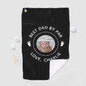 Best Dad By Par Foto Nieuwe Vader Eerste Vaderdag Golfhanddoek (Insitu)