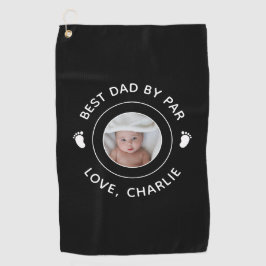 Best Dad By Par Foto Nieuwe Vader Eerste Vaderdag Golfhanddoek