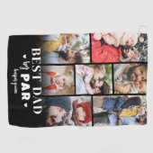 Best Dad By Par Fotocollage Vaderdag Golfhanddoek (Horizontaal)