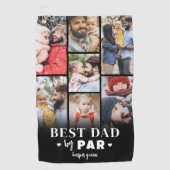 Best Dad By Par Fotocollage Vaderdag Golfhanddoek (Voorkant)