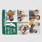 Best Dad By Par Fotocollage voor Vaderdag Golfhanddoek (Horizontaal)