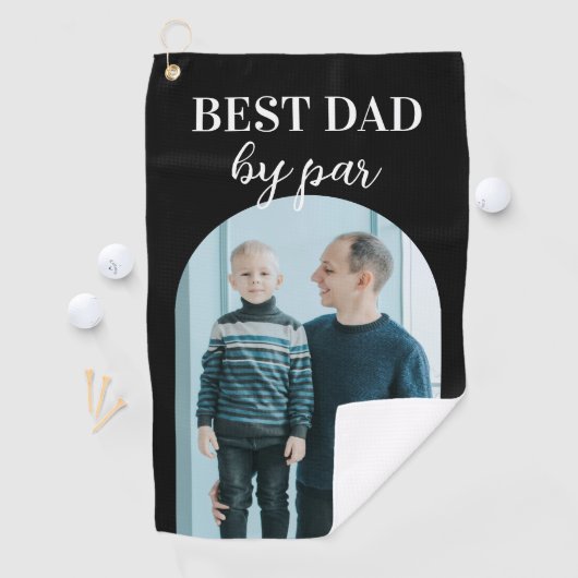 Best Dad By Par Fotosjabloon Custom Arch Golfhanddoek (Insitu)