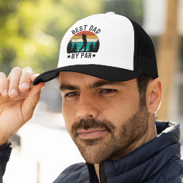 Best Dad By Par, Fun Gift For Golfer Dad Trucker Pet