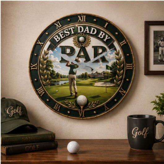 Best Dad by Par Funny Golf Gift for Dad Grote Klok