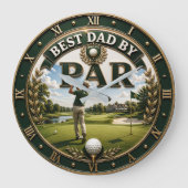 Best Dad by Par Funny Golf Gift for Dad Grote Klok (Voorkant)