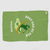 Best Dad By Par Gepersonaliseerde Mannen Golfhandd Golfhanddoek (Horizontaal)
