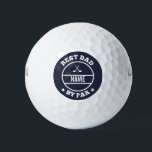 Best Dad By Par Gepersonaliseerde naam Golfballen<br><div class="desc">Elegant en Modern Blue Circle Beste vader door een vaderdag cadeau voor golfgeliefde vader.</div>