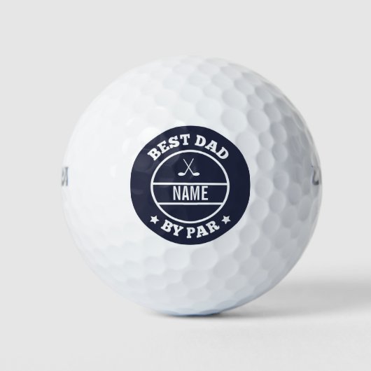 Best Dad By Par Gepersonaliseerde naam Golfballen (Voorkant)