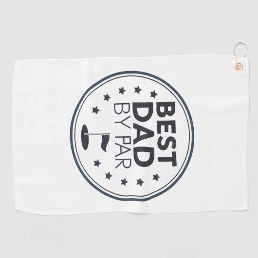 Best Dad By Par Golf Badge Design Golfhanddoek (Horizontaal)