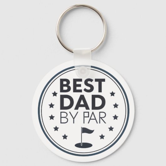Best Dad By Par Golf Badge Design Sleutelhanger (Voorkant)