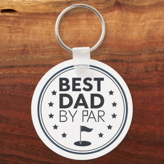 Best Dad By Par Golf Badge Design Sleutelhanger (Voorkant)