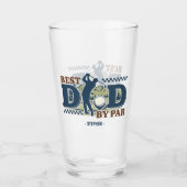 Best Dad By Par – Golf Dad Silhouette Design Glas (Voorkant)