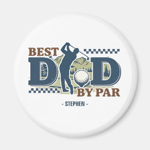 Best Dad By Par – Golf Dad Silhouette Design Magneet