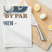 Best Dad By Par – Golf Dad Silhouette Design Theedoek (Quarter Fold)