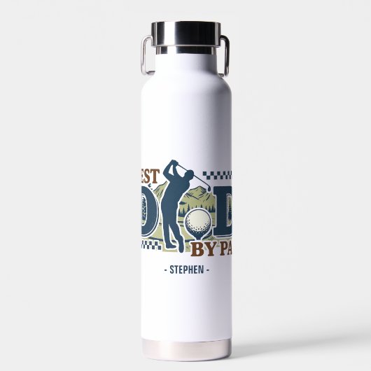 Best Dad By Par – Golf Dad Silhouette Design Waterfles (Voorkant)