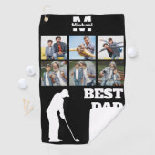 Best Dad By Par Golf met aangepaste 6 foto's Golfhanddoek (Insitu)