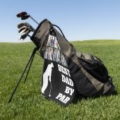 Best Dad By Par Golf met aangepaste 6 foto's Golfhanddoek (Groen)