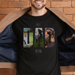 Best Dad By Par Golfer Fotocollage Gepersonaliseer T-shirt