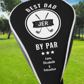 Best Dad By Par Golfer Pun Golf Lover Modern Zwart Golfheadcover
