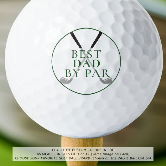 BEST DAD BY PAR Grappige Groene Golfclubs Golfballen