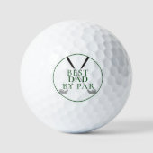 BEST DAD BY PAR Grappige Groene Golfclubs Golfballen (Voorkant)