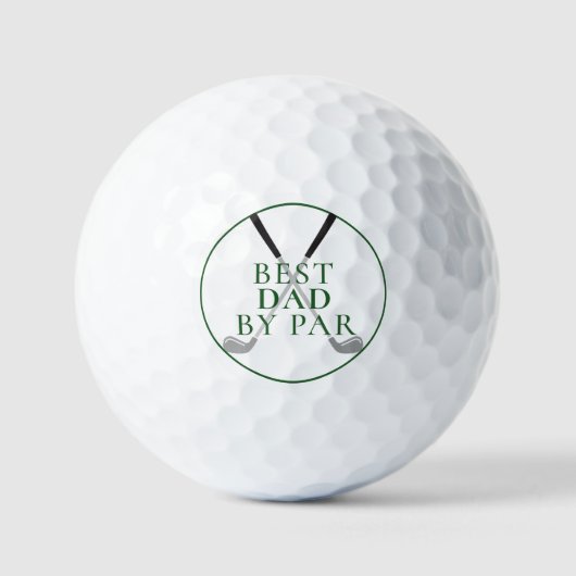 BEST DAD BY PAR Grappige Groene Golfclubs Golfballen (Voorkant)
