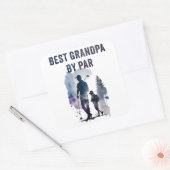 Best Dad By Par – Grappige Sarcastische Golf Pun V Vierkante Sticker (Envelop)