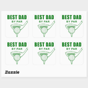 Best Dad By Par – Grappige Sarcastische Golf Pun V Vierkante Sticker